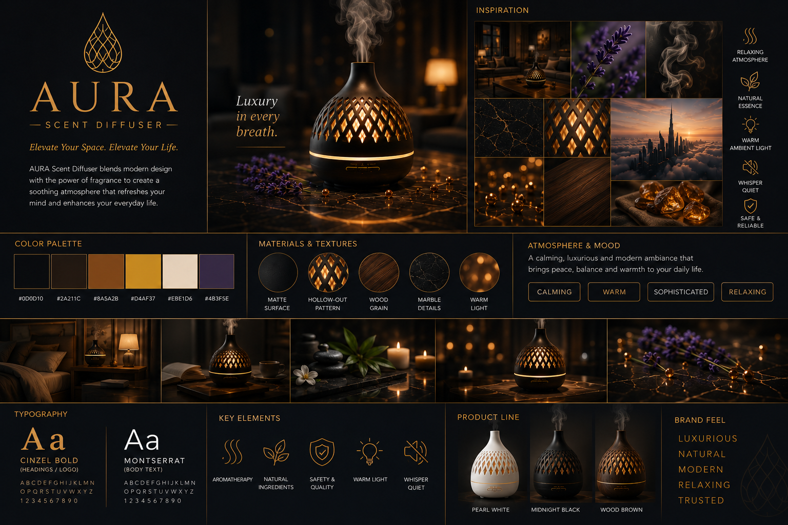 AURA Scent Diffuser Commercial — brand identity