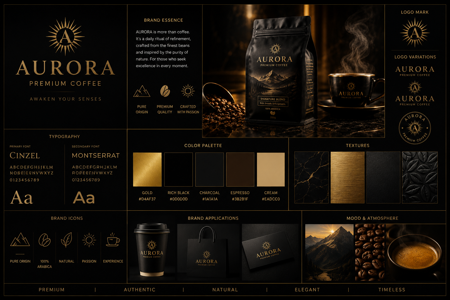 Aurora Premium Coffee — brand identity