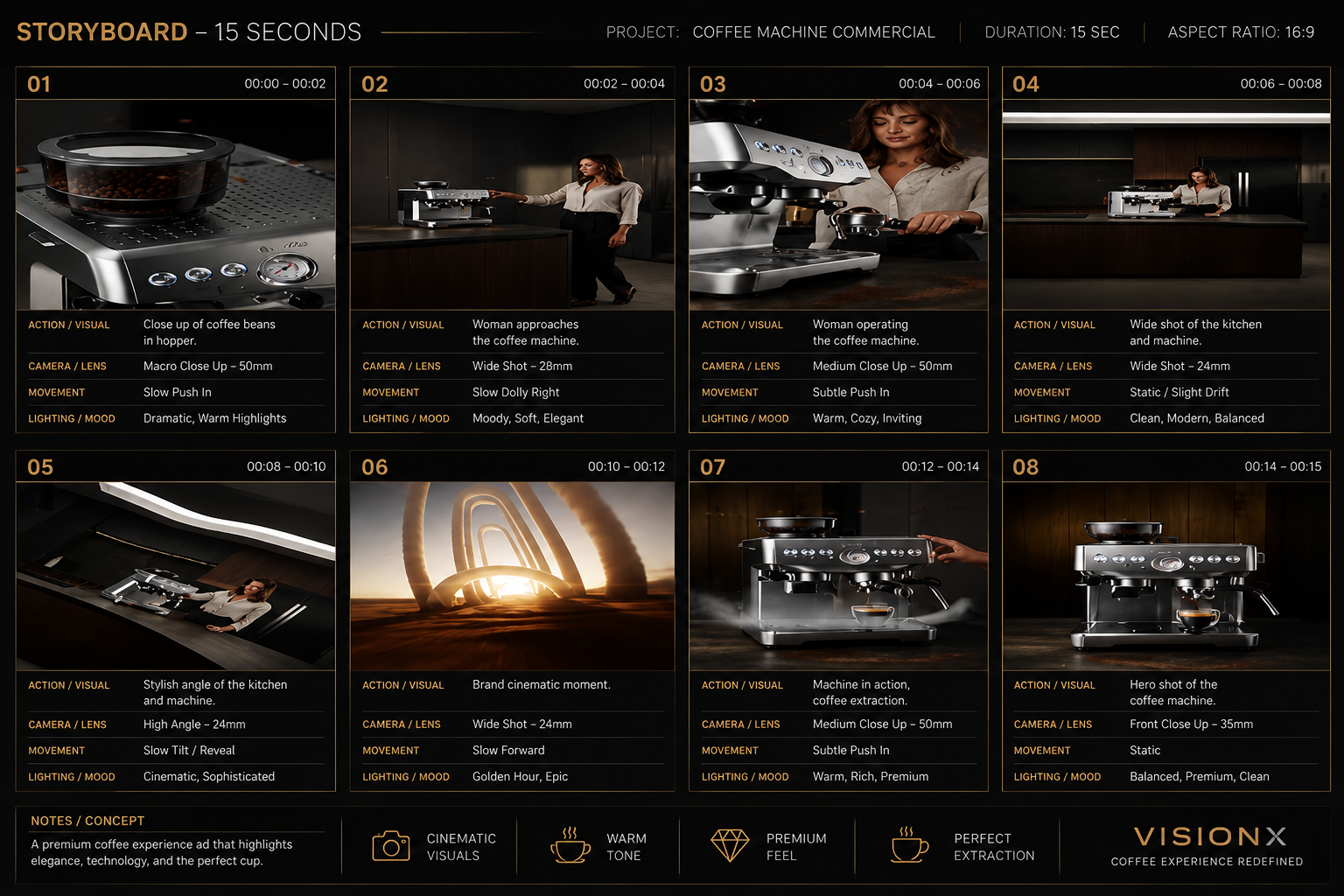 BARISTO Precision Espresso Machine — storyboard