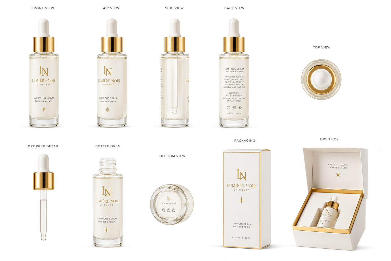 LUMIÈRE NOIR – Luminous Serum Commercial — product presentation