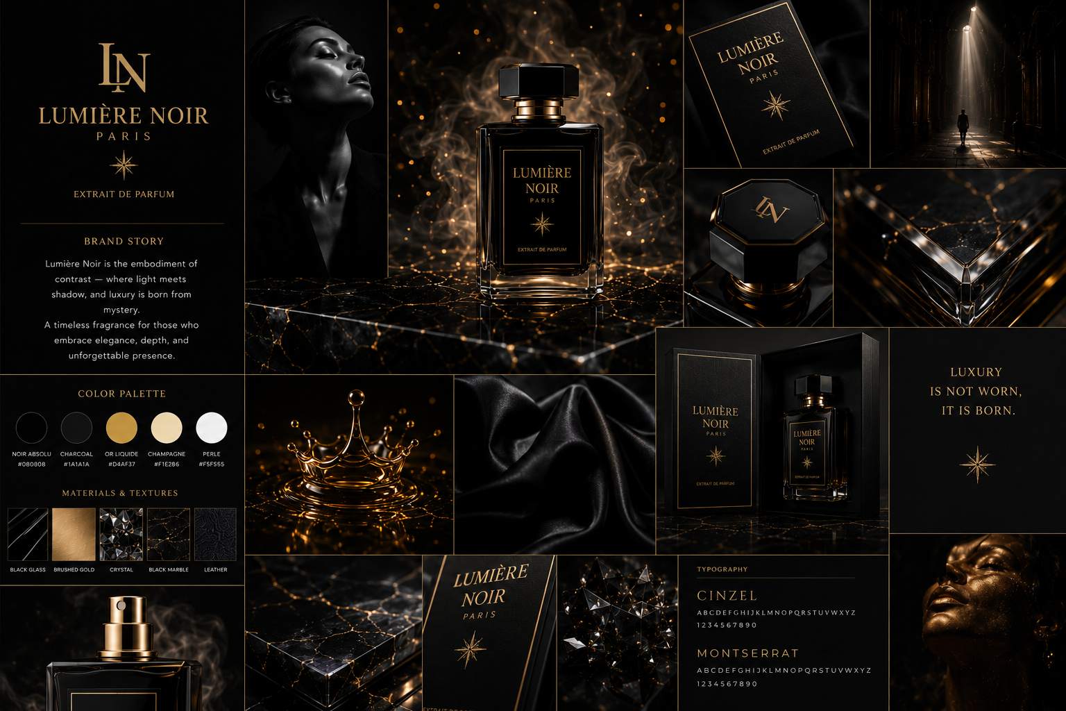 LUMIÈRE NOIR – Luxury Perfume Brand Identity — creative direction