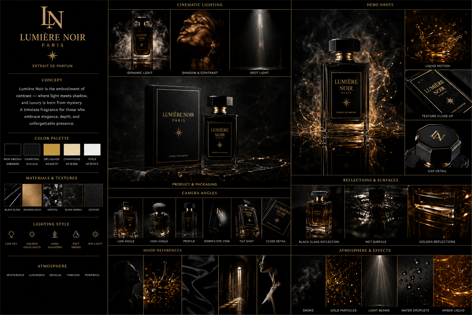 LUMIÈRE NOIR – Luxury Perfume Brand Identity — product presentation
