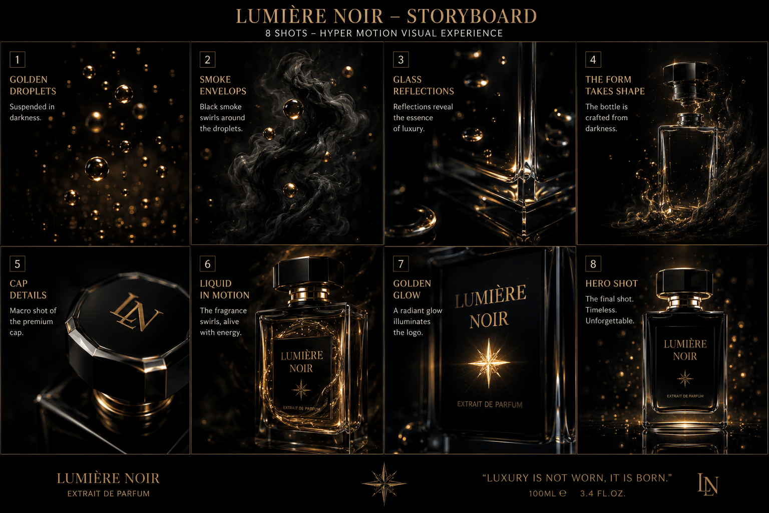 LUMIÈRE NOIR – Luxury Perfume Brand Identity — storyboard