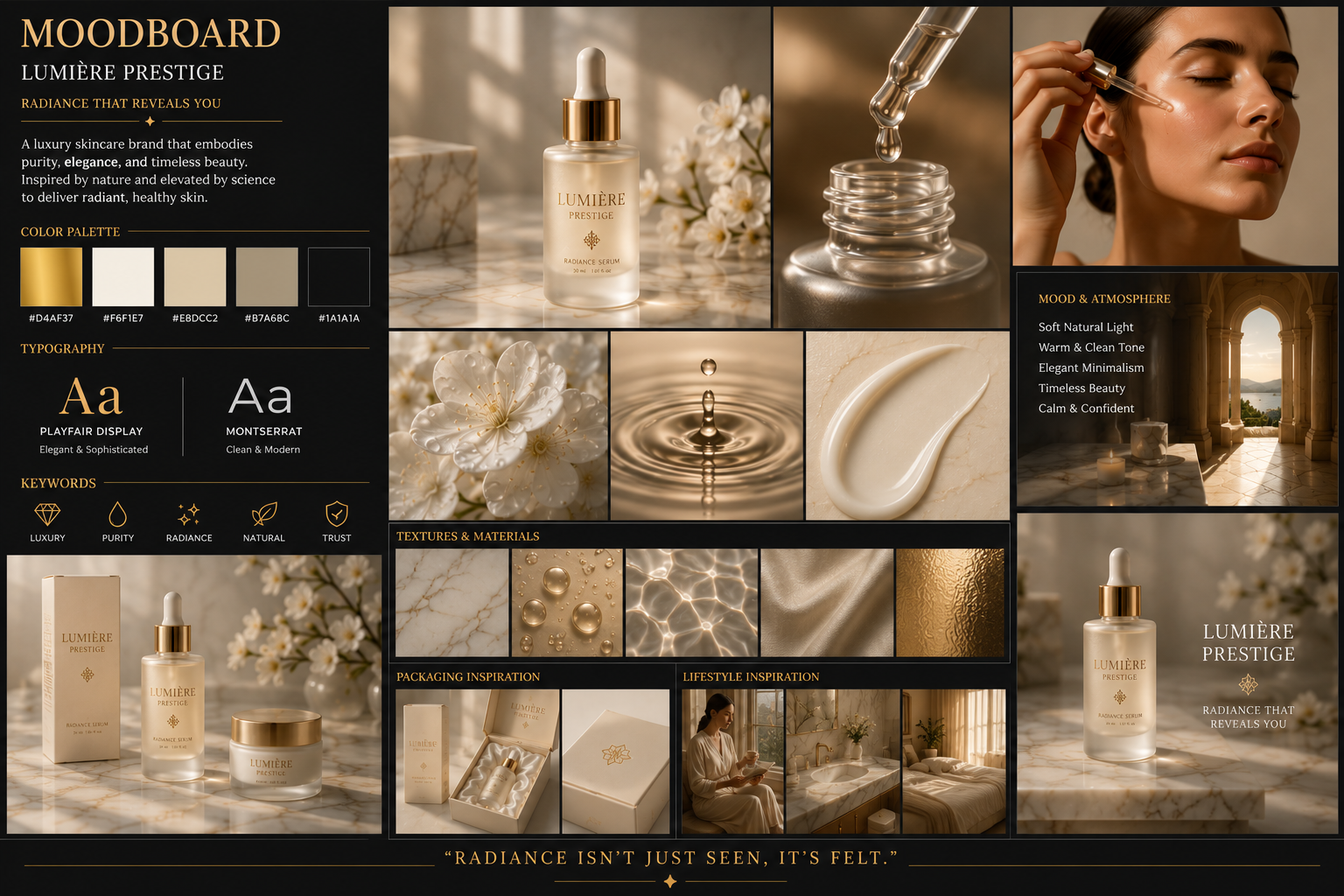 Lumière Prestige Radiance Serum — brand identity