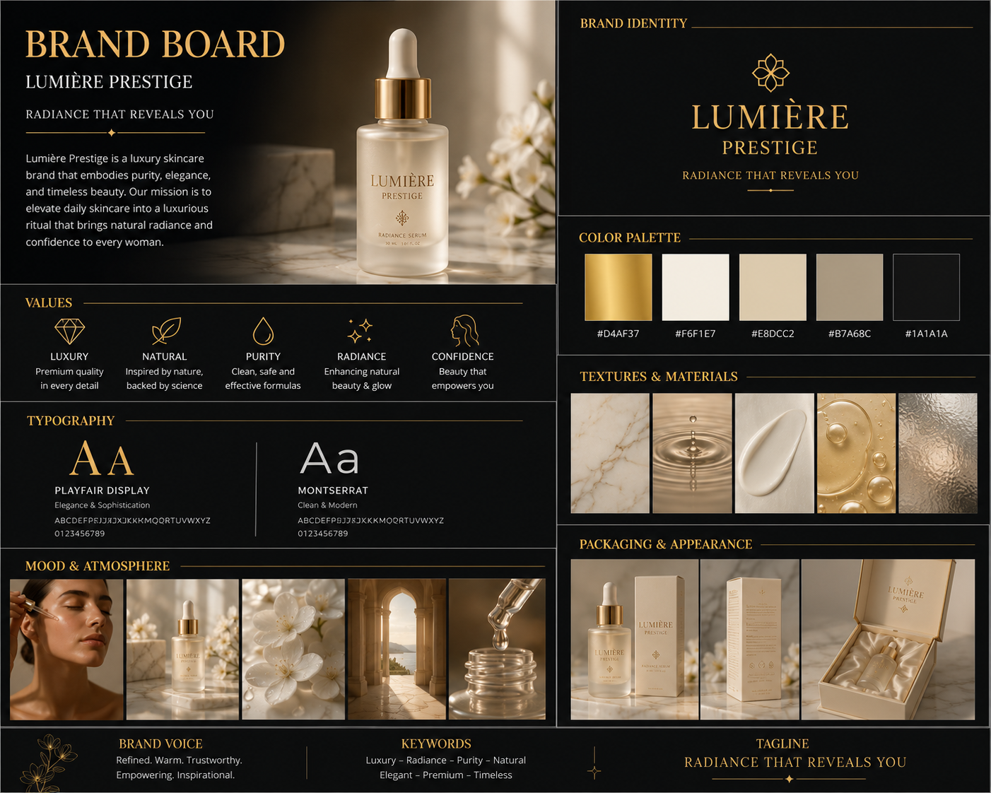 Lumière Prestige Radiance Serum — creative direction