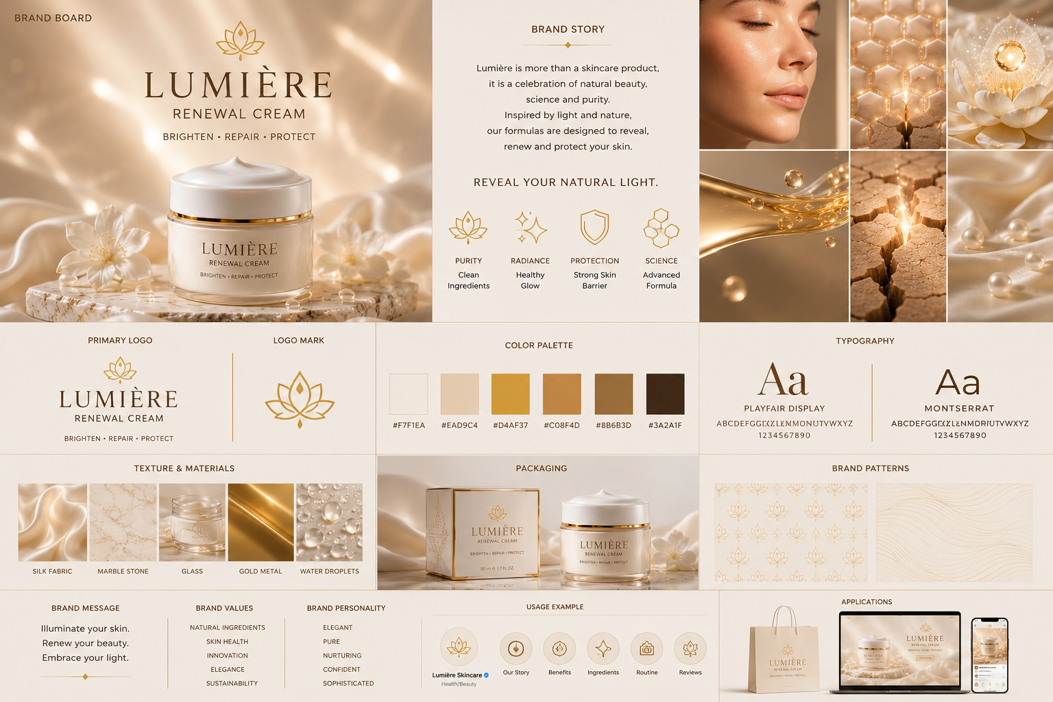 Lumière Renewal Cream — brand identity