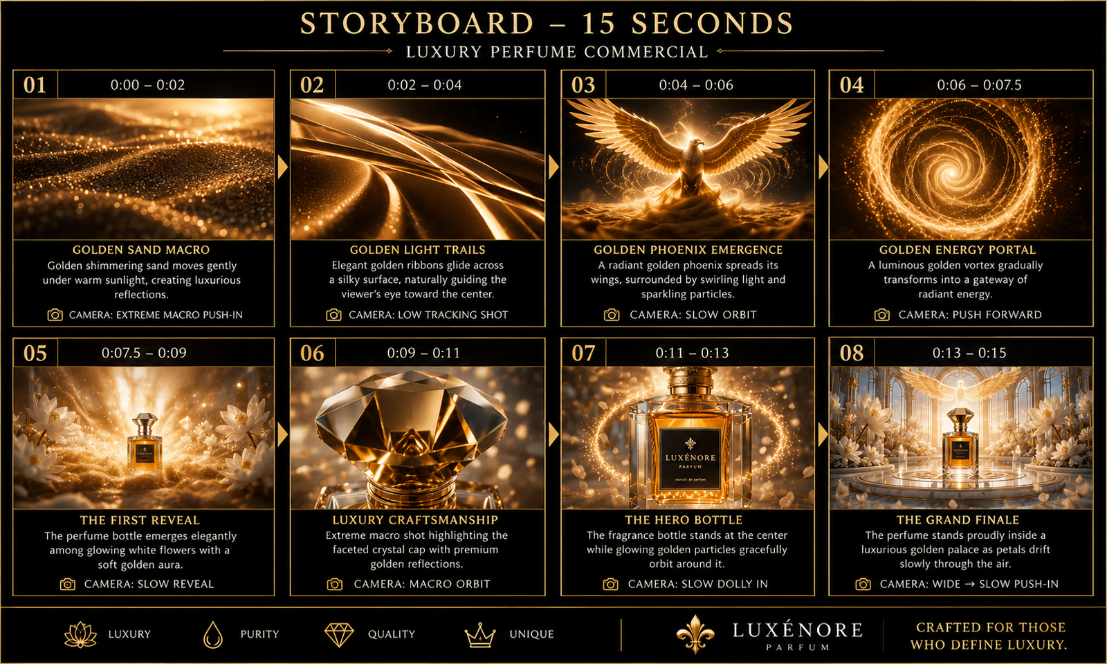 Luxénore Parfum cinam — storyboard