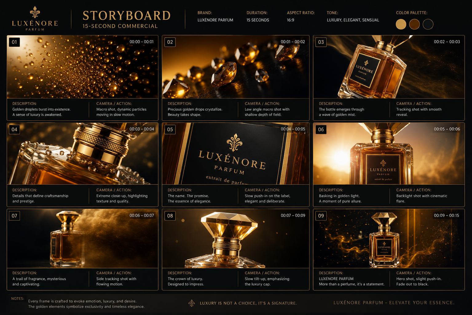 Luxénore Parfum — storyboard