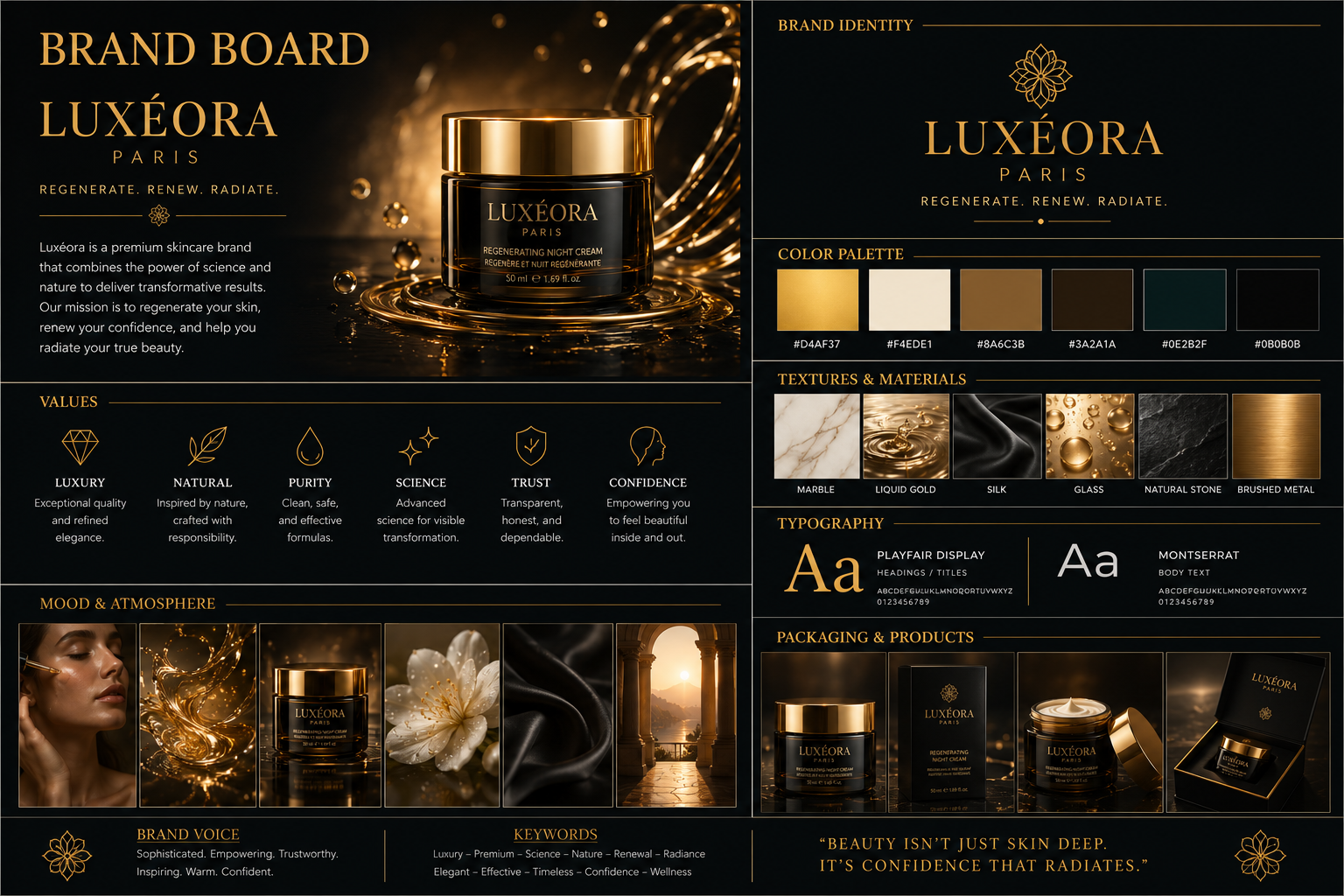 Luxéora Paris Regenerating Night Cream — brand identity