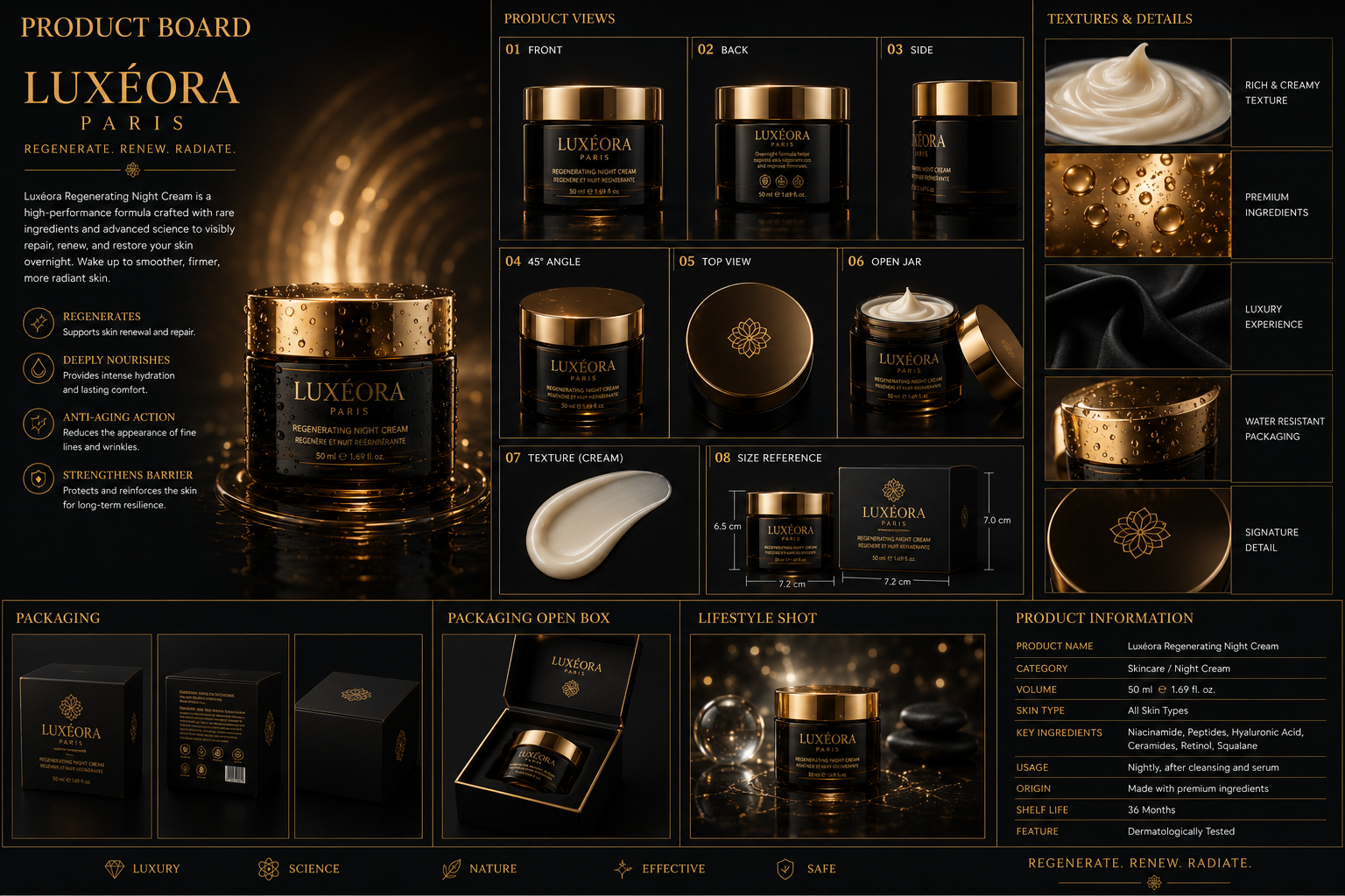 Luxéora Paris Regenerating Night Cream — product presentation
