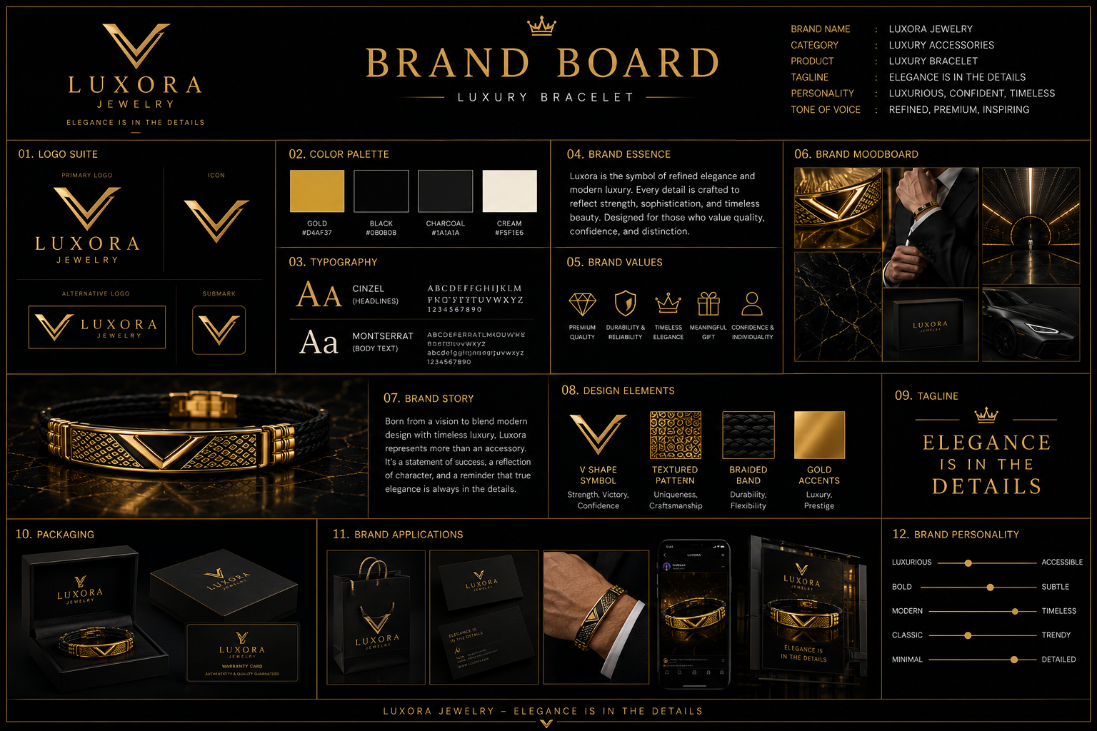 Luxora Luxury Bracelet — brand identity