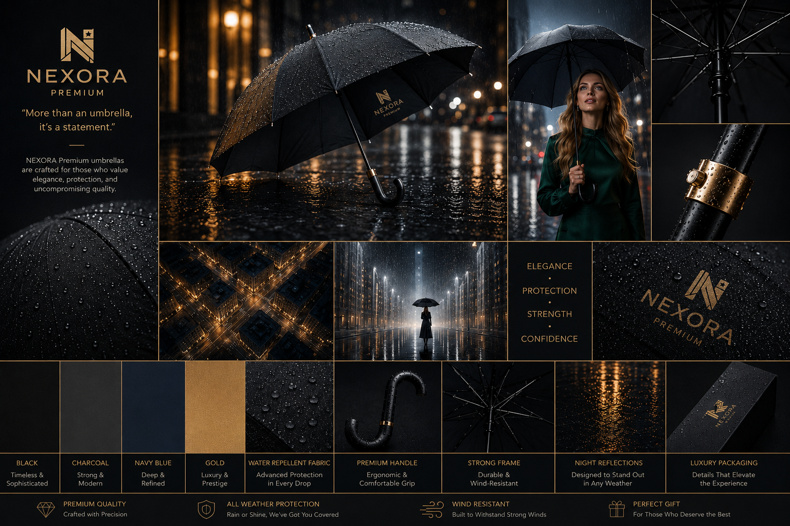 Nexora Premium Umbrella — creative direction