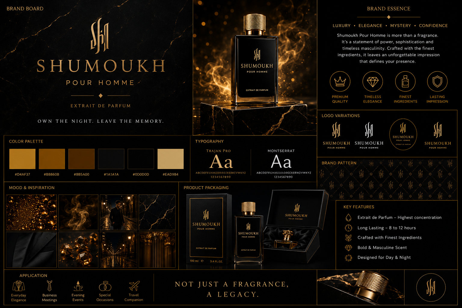 Shumoukh Pour Homme — brand identity