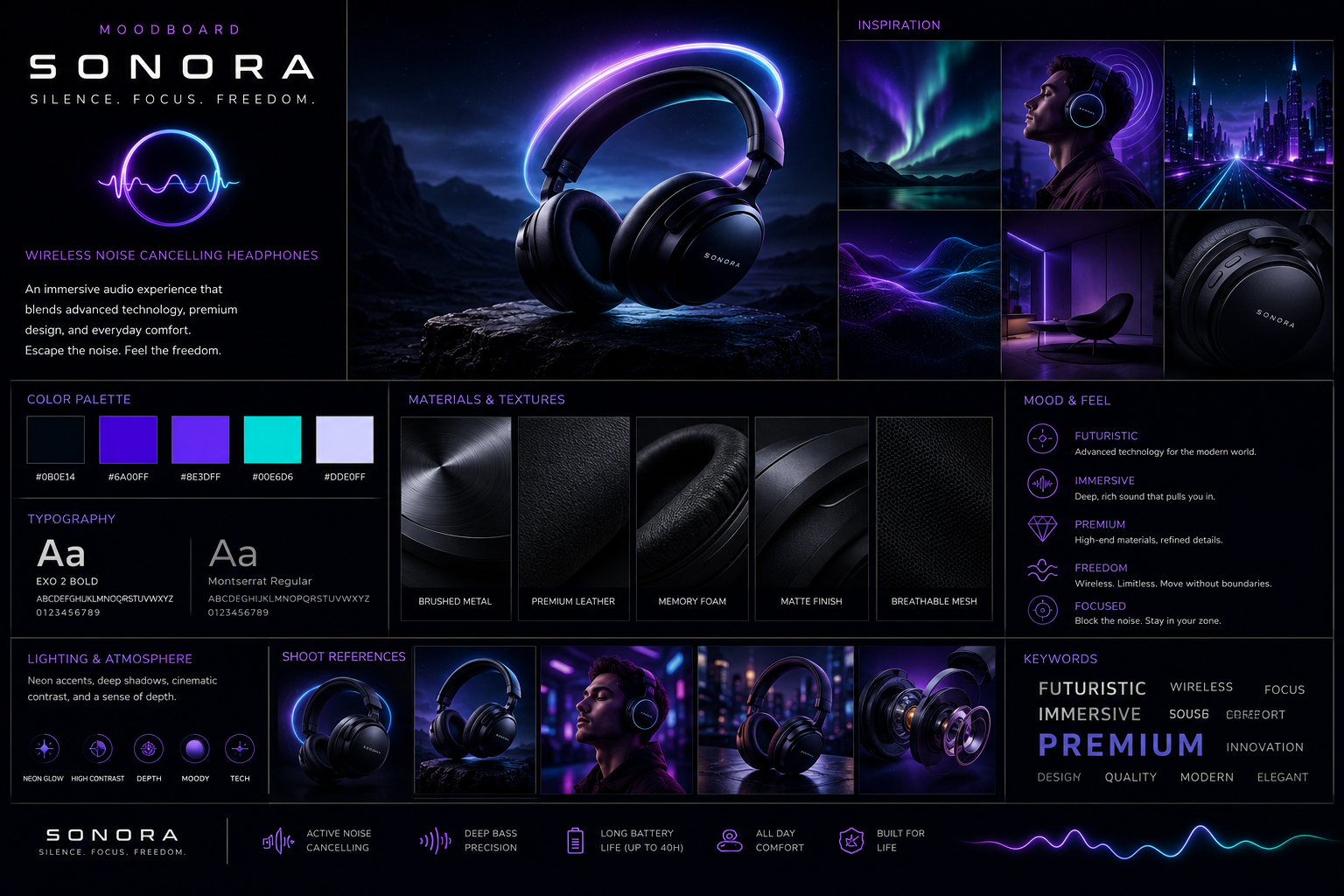 SONORA Wireless Headphones — creative direction