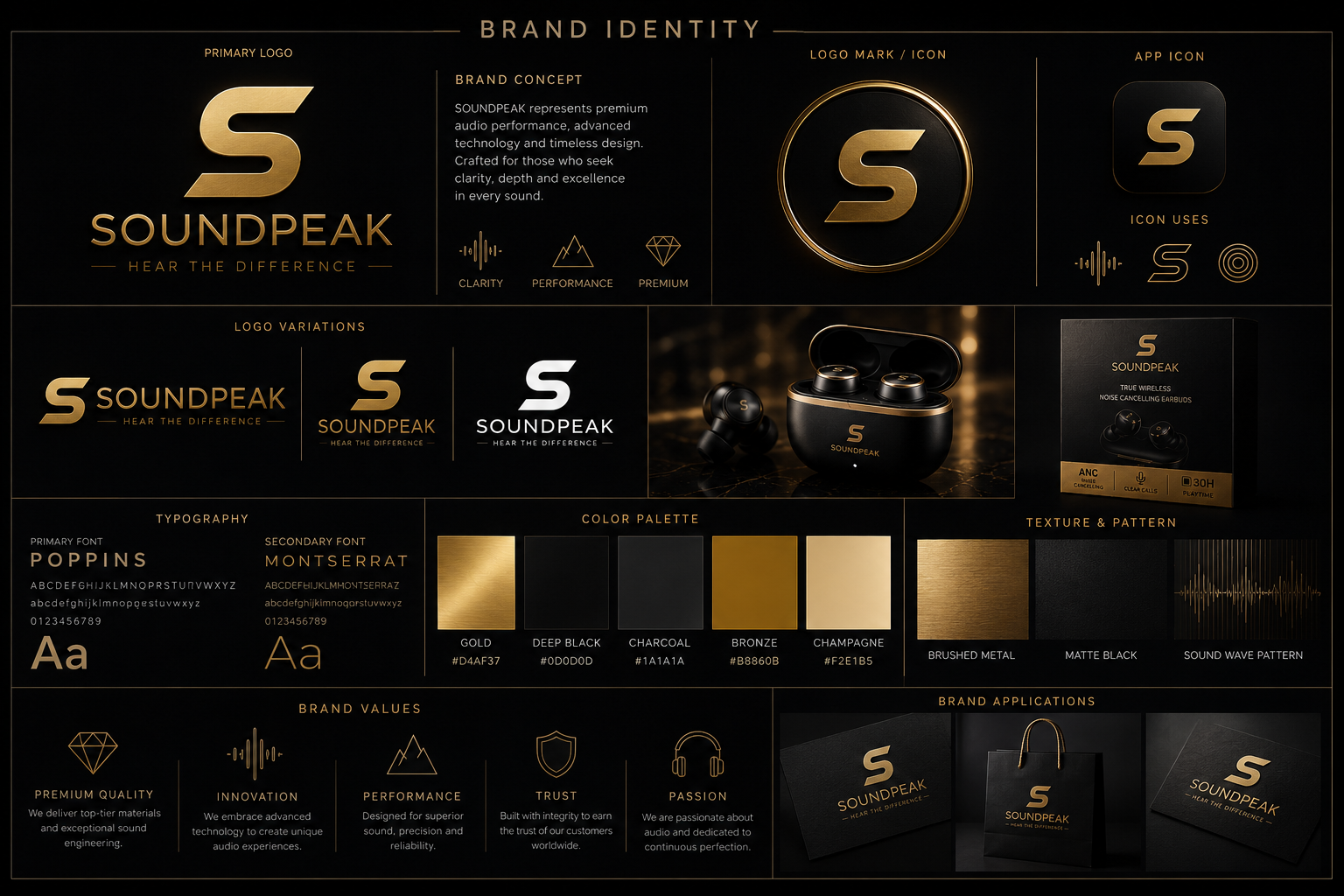SoundPeak Earbuds — brand identity
