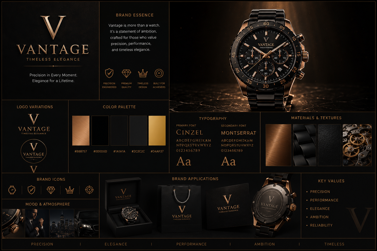Vantage Chronograph — brand identity