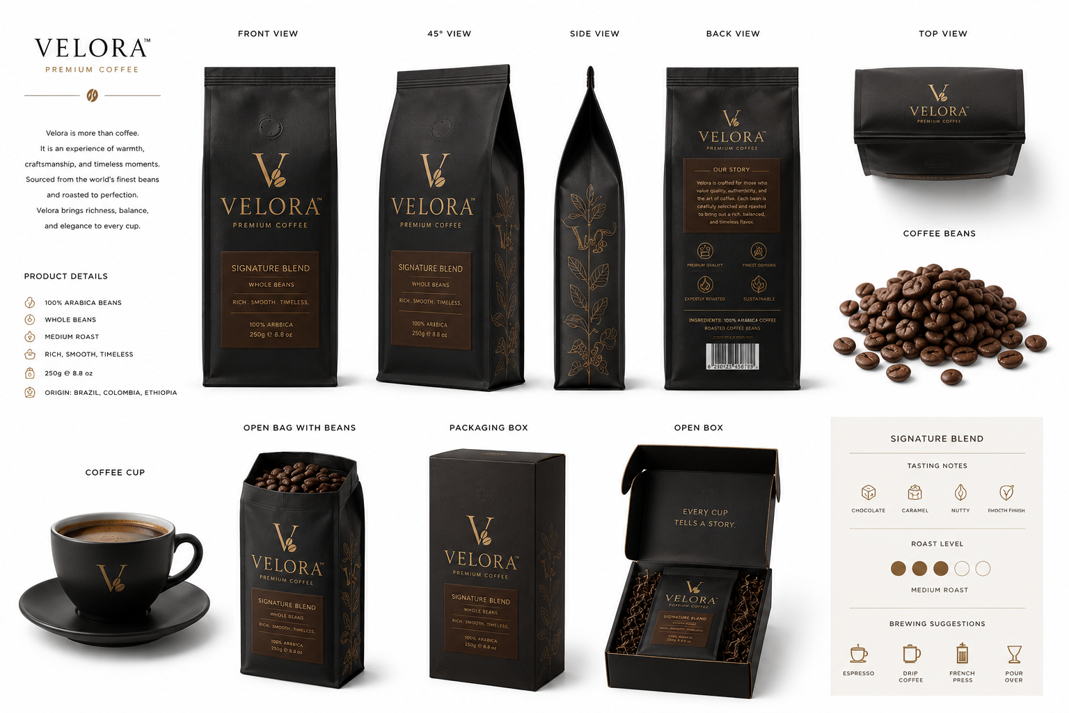 Velora Premium Coffee – Signature Blend — product presentation