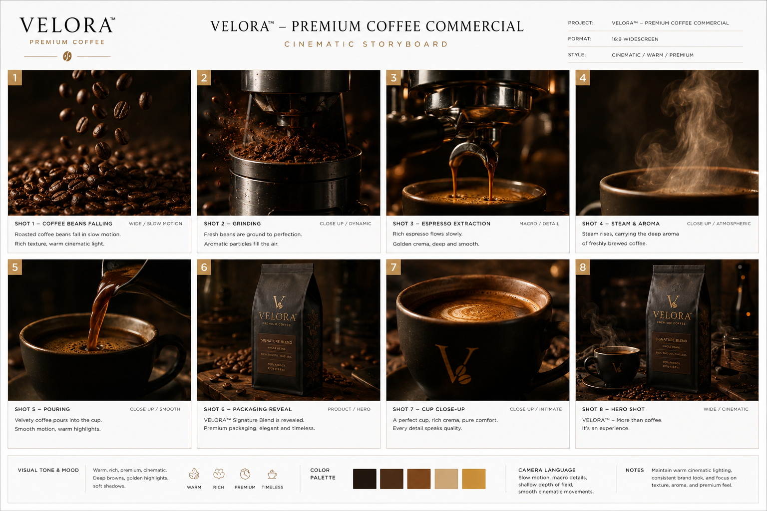 Velora Premium Coffee – Signature Blend — storyboard
